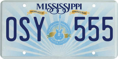 MS license plate OSY555
