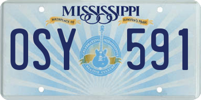 MS license plate OSY591