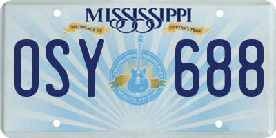 MS license plate OSY688