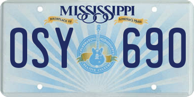 MS license plate OSY690