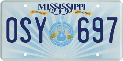 MS license plate OSY697