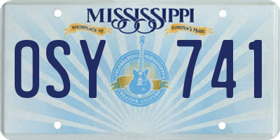 MS license plate OSY741