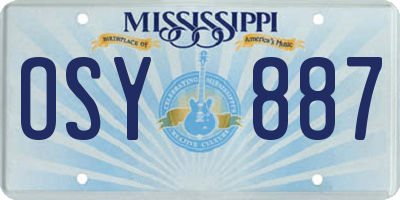 MS license plate OSY887