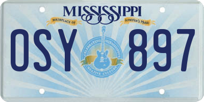 MS license plate OSY897
