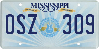 MS license plate OSZ309