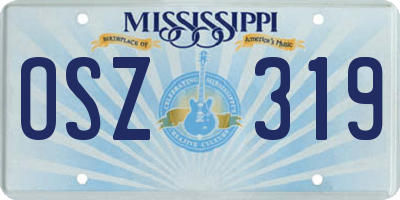 MS license plate OSZ319