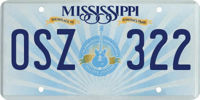 MS license plate OSZ322