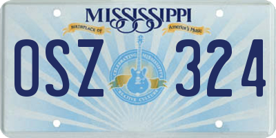MS license plate OSZ324