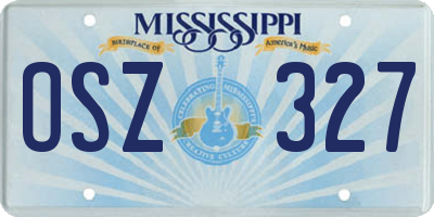 MS license plate OSZ327