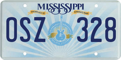 MS license plate OSZ328