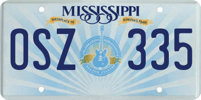 MS license plate OSZ335