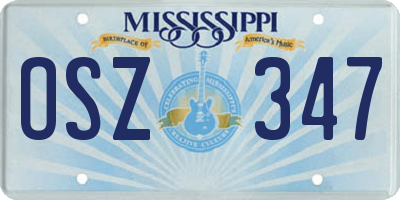 MS license plate OSZ347