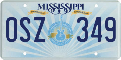 MS license plate OSZ349