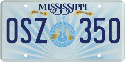 MS license plate OSZ350