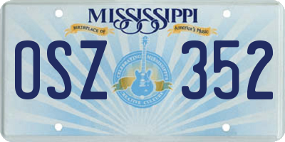 MS license plate OSZ352