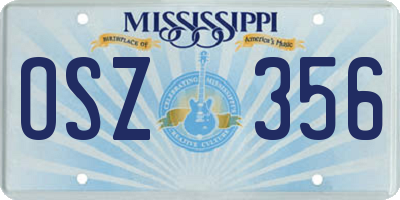 MS license plate OSZ356