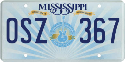 MS license plate OSZ367