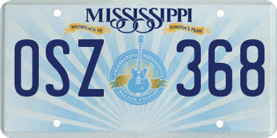 MS license plate OSZ368