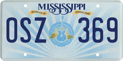 MS license plate OSZ369