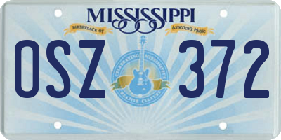 MS license plate OSZ372