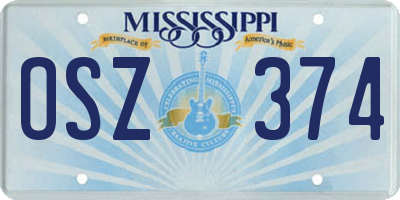 MS license plate OSZ374
