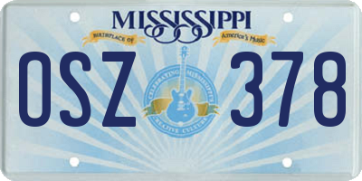 MS license plate OSZ378