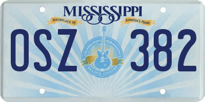 MS license plate OSZ382