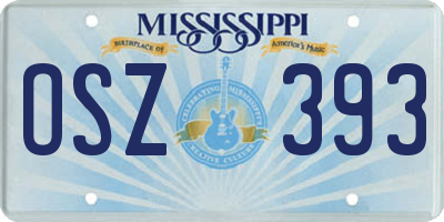 MS license plate OSZ393