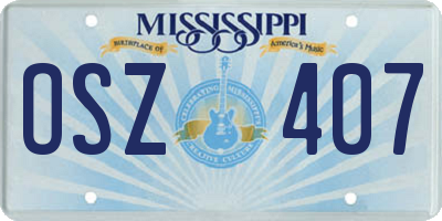MS license plate OSZ407