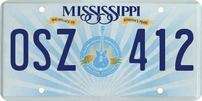 MS license plate OSZ412
