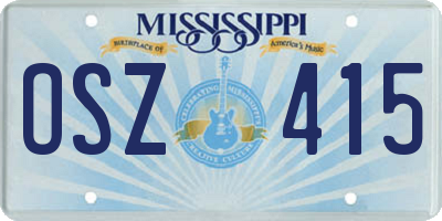 MS license plate OSZ415