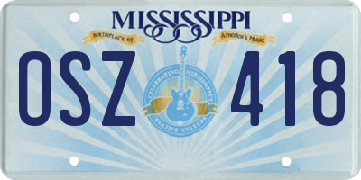 MS license plate OSZ418