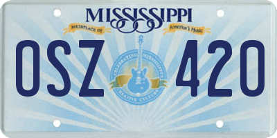 MS license plate OSZ420