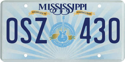 MS license plate OSZ430
