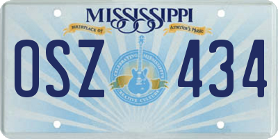 MS license plate OSZ434