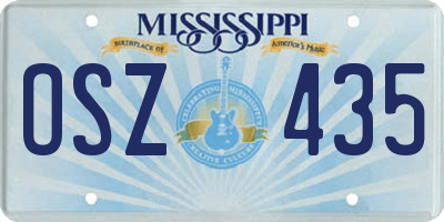 MS license plate OSZ435