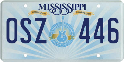 MS license plate OSZ446