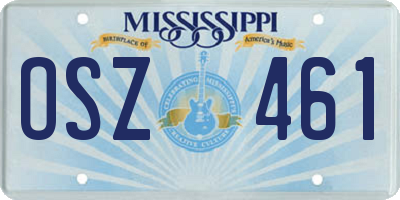MS license plate OSZ461