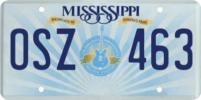 MS license plate OSZ463