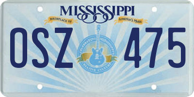 MS license plate OSZ475