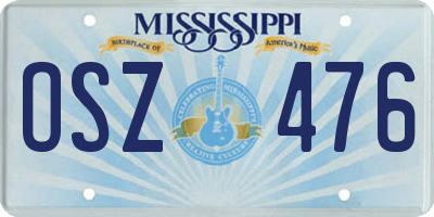 MS license plate OSZ476