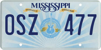 MS license plate OSZ477