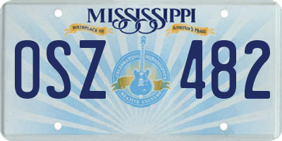 MS license plate OSZ482
