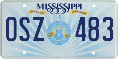 MS license plate OSZ483