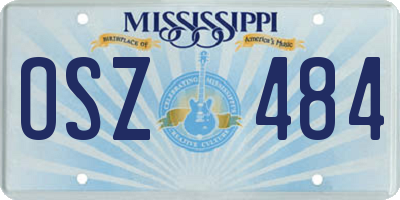 MS license plate OSZ484