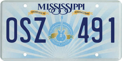 MS license plate OSZ491