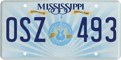 MS license plate OSZ493