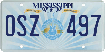 MS license plate OSZ497