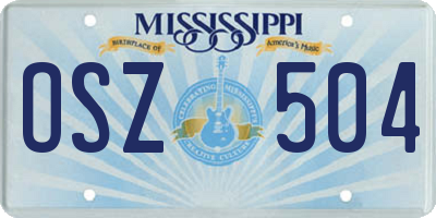 MS license plate OSZ504