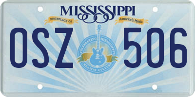 MS license plate OSZ506